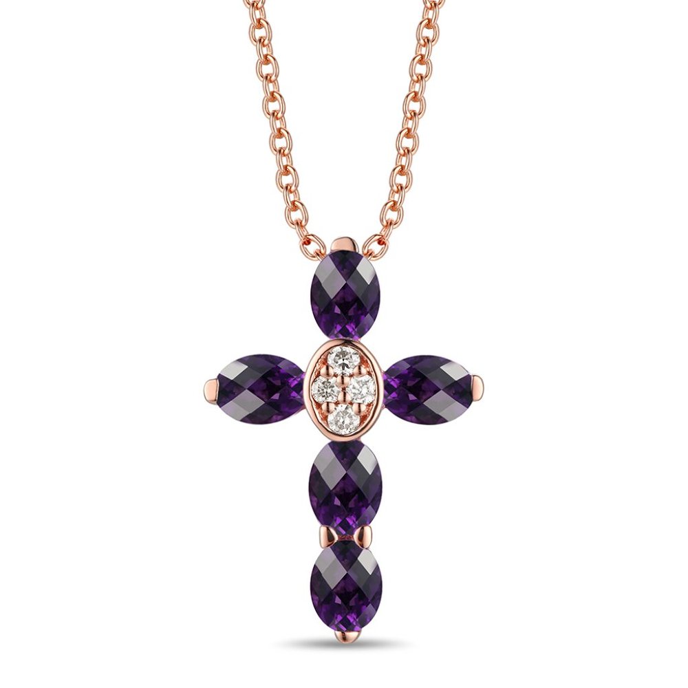 Le Vian Pendant featuring Grape Amethyst Nude Diamonds in 14K Strawberry Gold